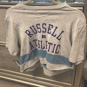 Gary and blue crop tee russel athletic